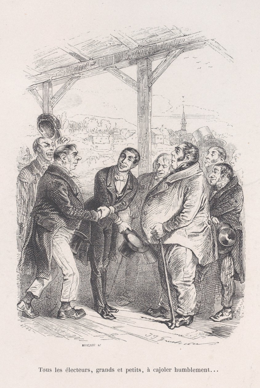 Büyük ve küçük tüm seçmenler alçakgönüllülükle birbirlerini kandırmak için toplanırlar... 1843 tarihli Little Miseries