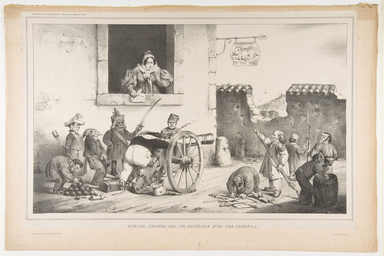 Çocuklar Bana İtaat Edin O Silahlarla Oynamayın Nisan 1834 by Jean Ignace Isidore Gérard
