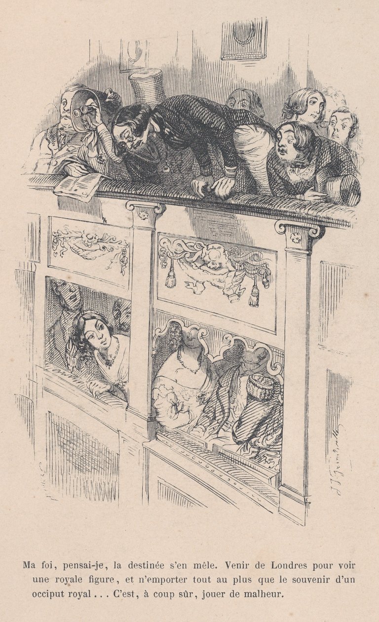 Londra'ya bir asilzadeyi görmeye gelmiştim ama sadece başka birinin kafasının arkasını gördüm. için..., 1843. by Jean Ignace Isidore Gérard