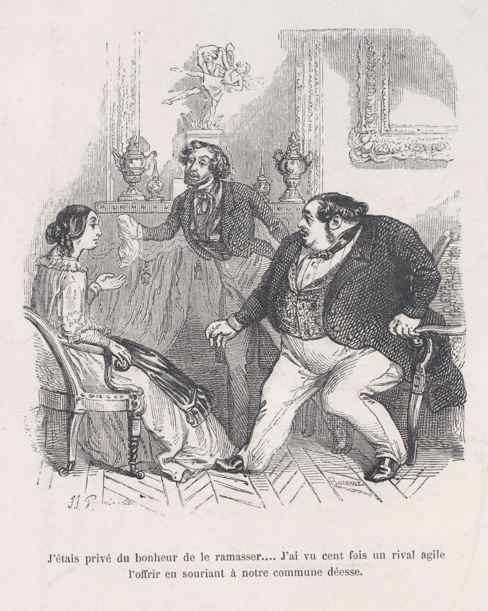 Onu almanın mutluluğundan mahrum kaldım... Yüz kere çevik bir rakip gördüm..., 1843. by Jean Ignace Isidore Gérard