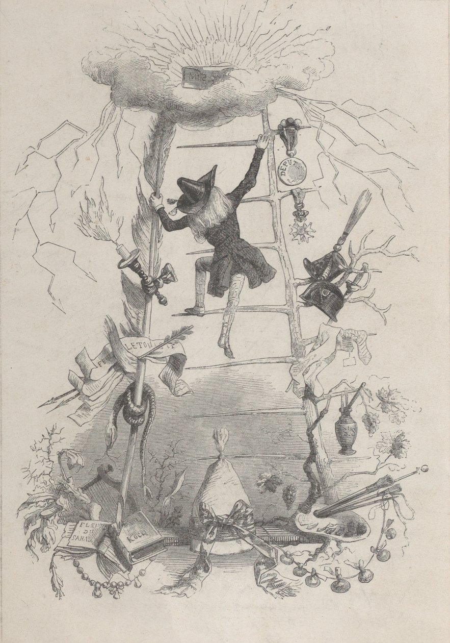 Jérôme Paturot'taki illüstrasyon, Louis Reybaud, Paris, 1846, yaklaşık. 1846. by Jean Ignace Isidore Gérard