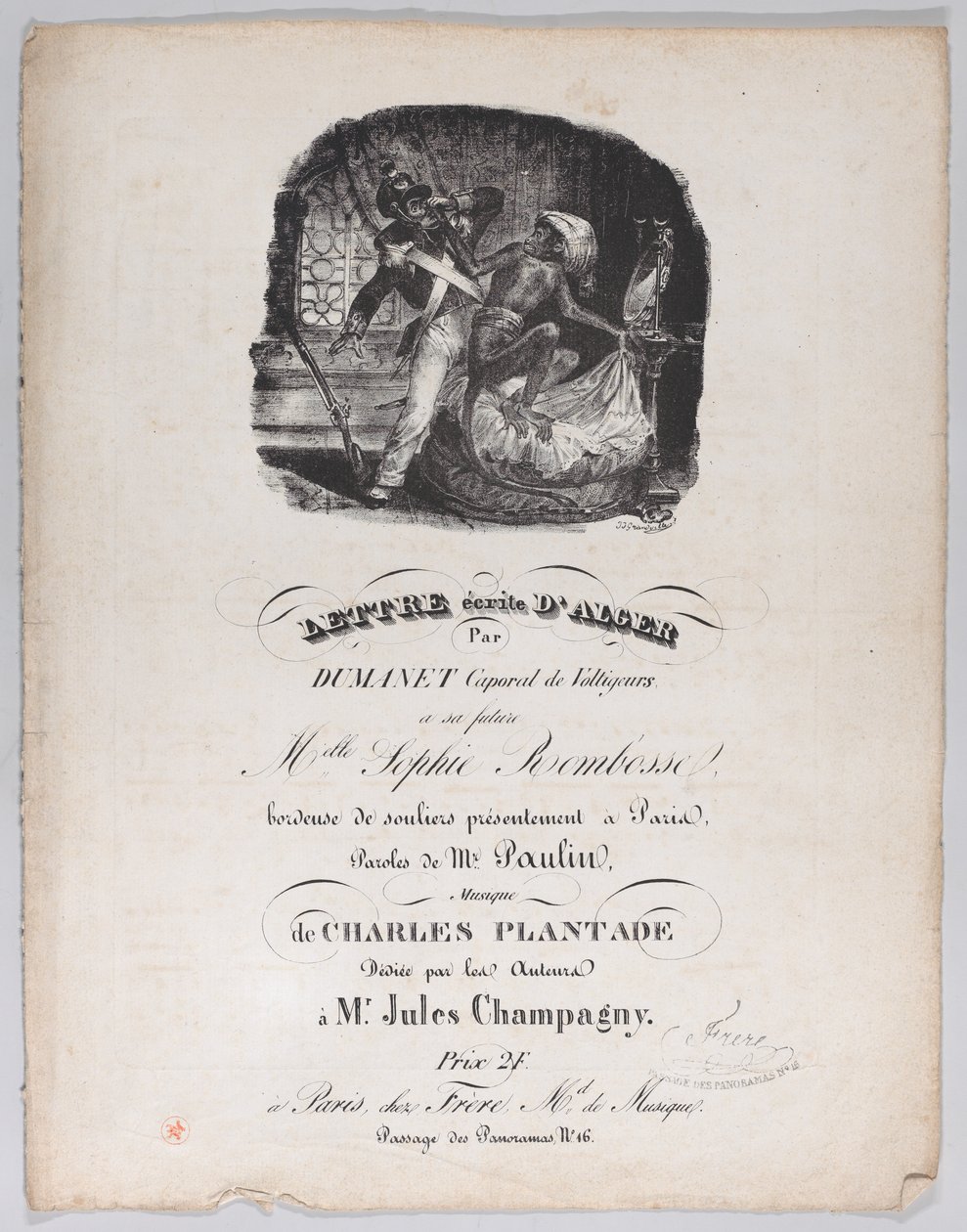 Cezayir'den Yazılmış Mektup, M.Ö. 1835. by Jean Ignace Isidore Gérard