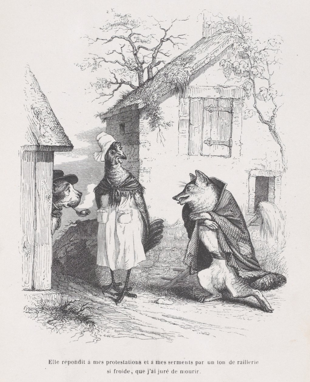 İtirazlarıma ve yeminlerime o kadar soğuk bir alaycı tonla cevap verdi ki yemin ettim ..., yaklaşık. 1837-47. by Jean Ignace Isidore Gérard