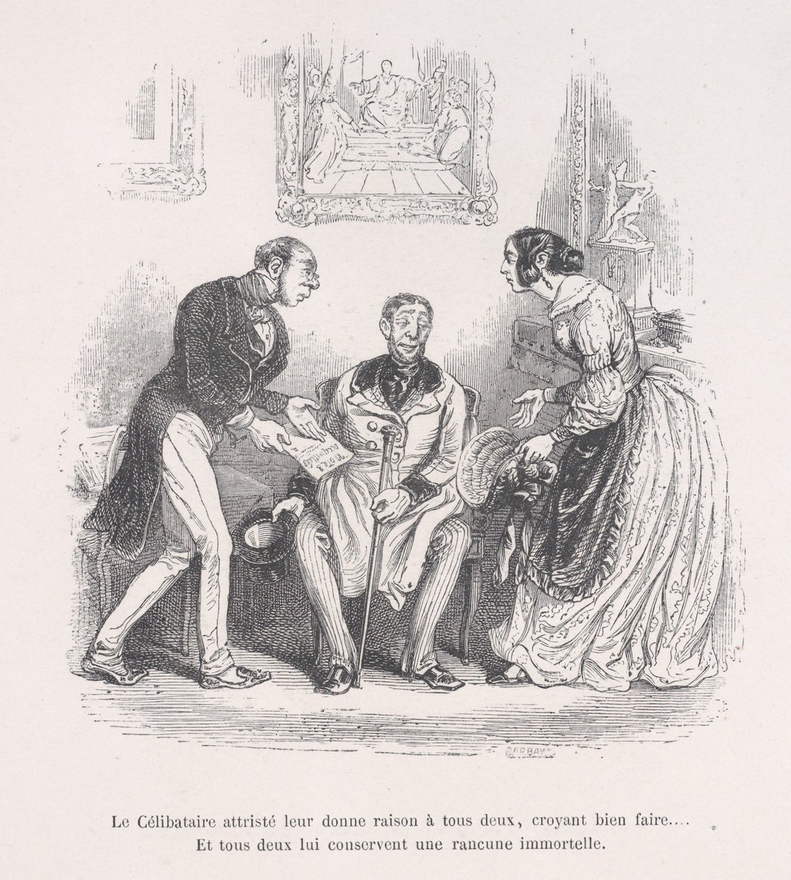Yas tutan dul, her ikisine de iyilik yapma hakkını verir.... Ve ikisi de sonsuza kadar yaşar..., 1843. by Jean Ignace Isidore Gérard