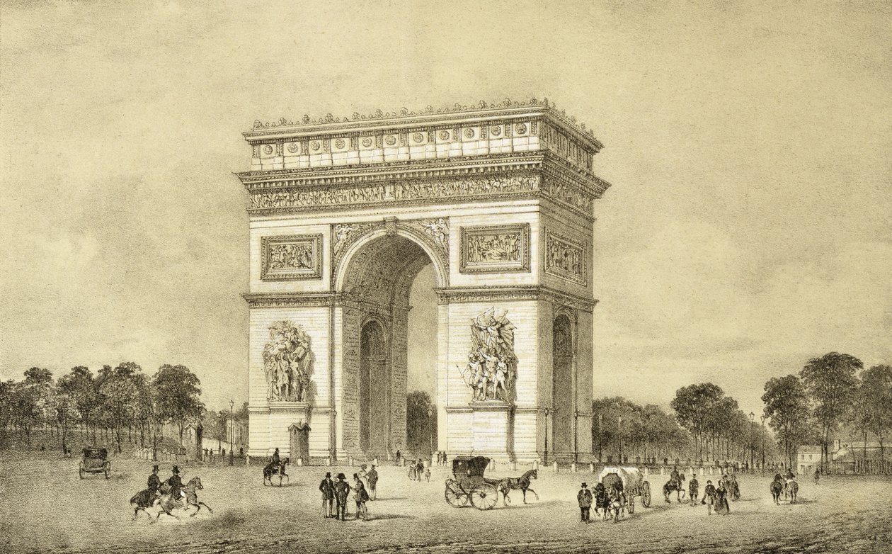 LArc de Triomphe, Paris, Auguste Bry tarafından oyulmuş by Jean Jacottet