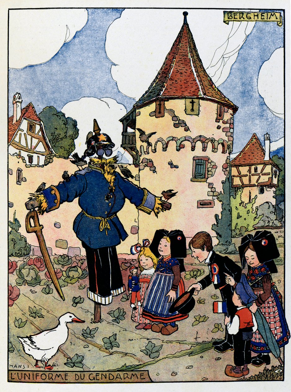Alsace Heureé; Jandarmanın Bergheim'daki üniforması; by Jean Jacques (1873 1951) Waltz