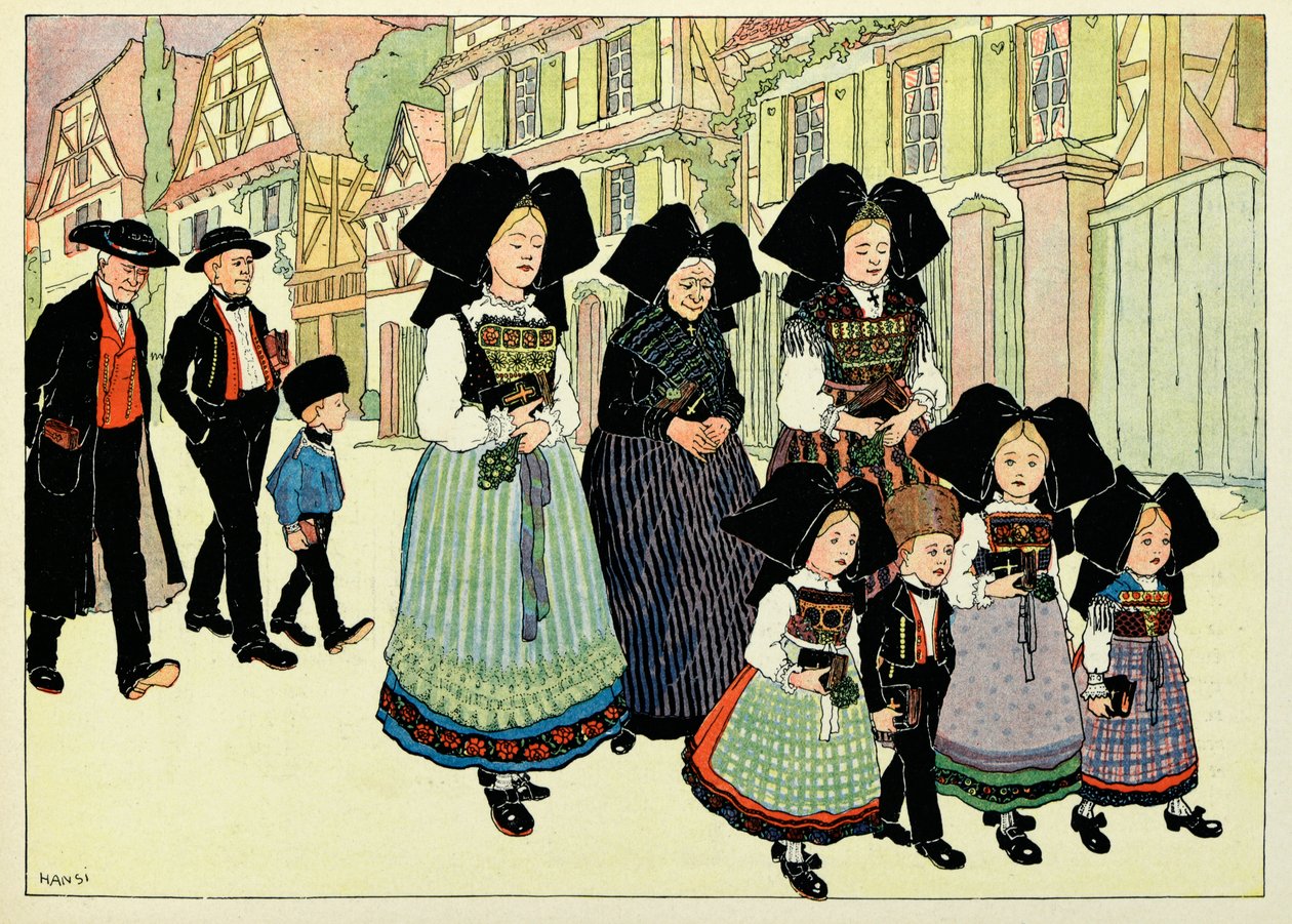 Köyüm, unutmayanlar:Kilise dışında; by Jean Jacques (1873 1951) Waltz
