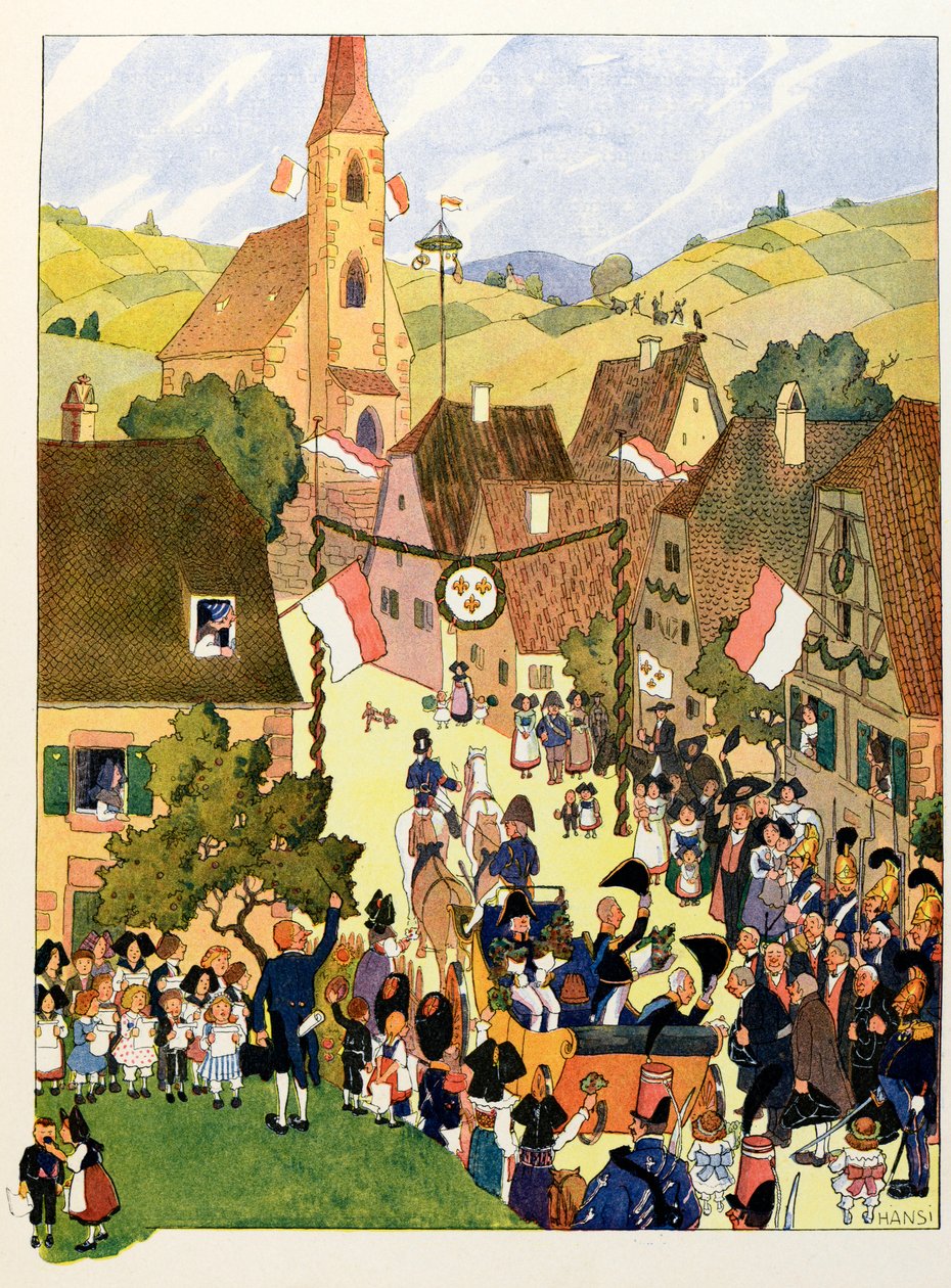 Alsace'nin hikayesi çocuklara; Kral Charles X'in Mulhouse'u var; by Jean-Jacques (1873-1951) Waltz