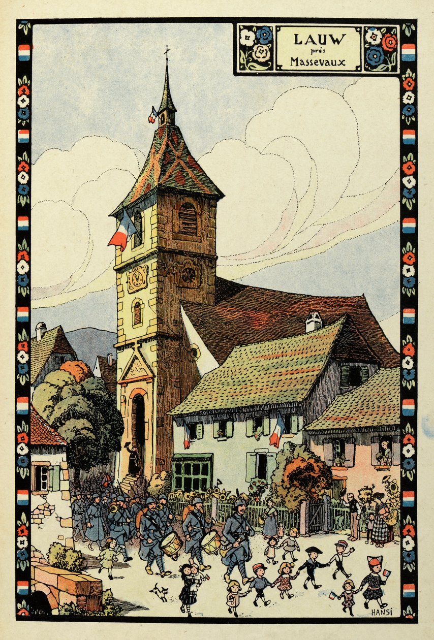 Üç renkli cennet: Massevaux 1918 yakınlarında Lauw by Jean Jacques (1873 1951) Waltz