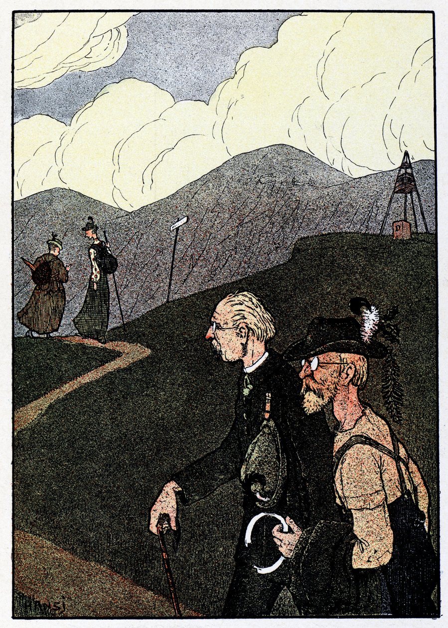 Vogesen Bilder (Vosges'in görüntüleri); Girit'te gezinti yeri by Jean Jacques (1873 1951) Waltz