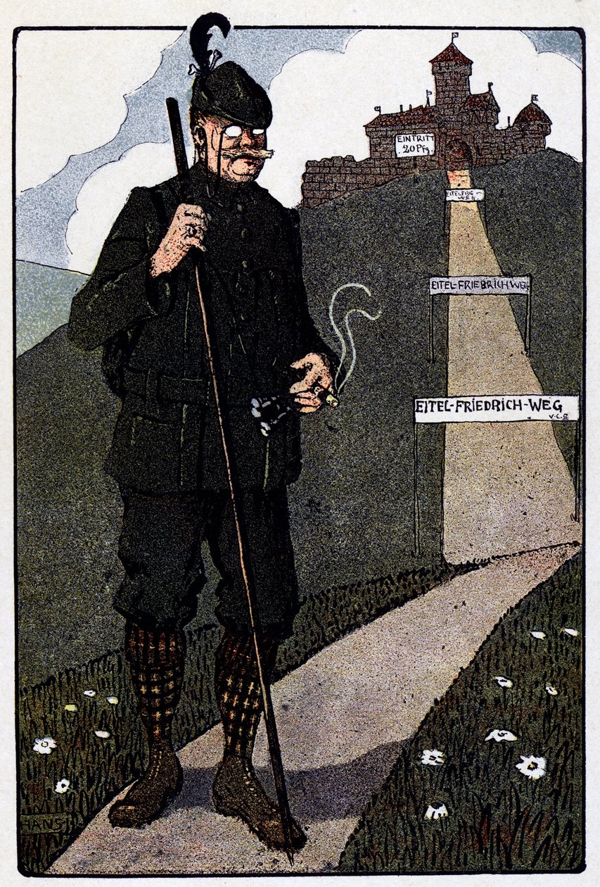 Vogesen Bilder (Vosges'in görüntüleri); Almanlar tarafından restore edildikten sonra Yukarı Koenigsbourg kalesi by Jean Jacques (1873 1951) Waltz