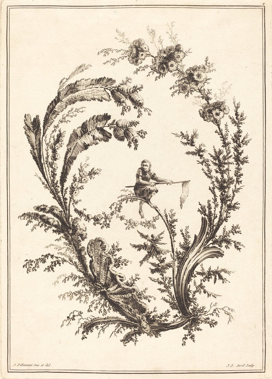 Maymunla Süsleme by Jean Jacques Avril I after Jean Baptiste Pillement
