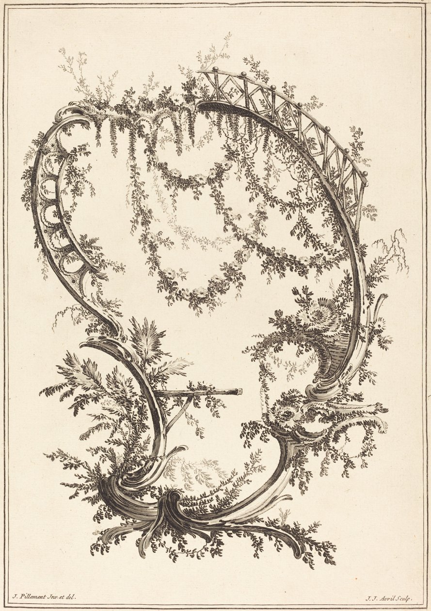 Bir Dikme ve Korkuluk ile Süsleme by Jean Jacques Avril I after Jean Baptiste Pillement
