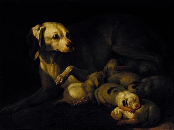 Yavrularını Besleyen Kaltak Tazı, Jean-Baptiste Oudry