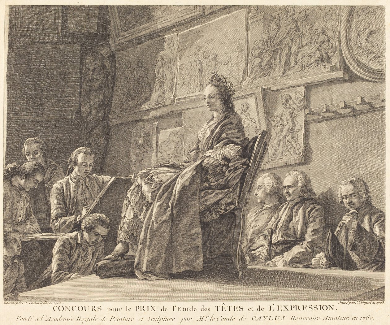 Başlıklar ve İfade Çalışması Ödülü Yarışması by Jean Jacques Flipart after Charles Nicolas Cochin II