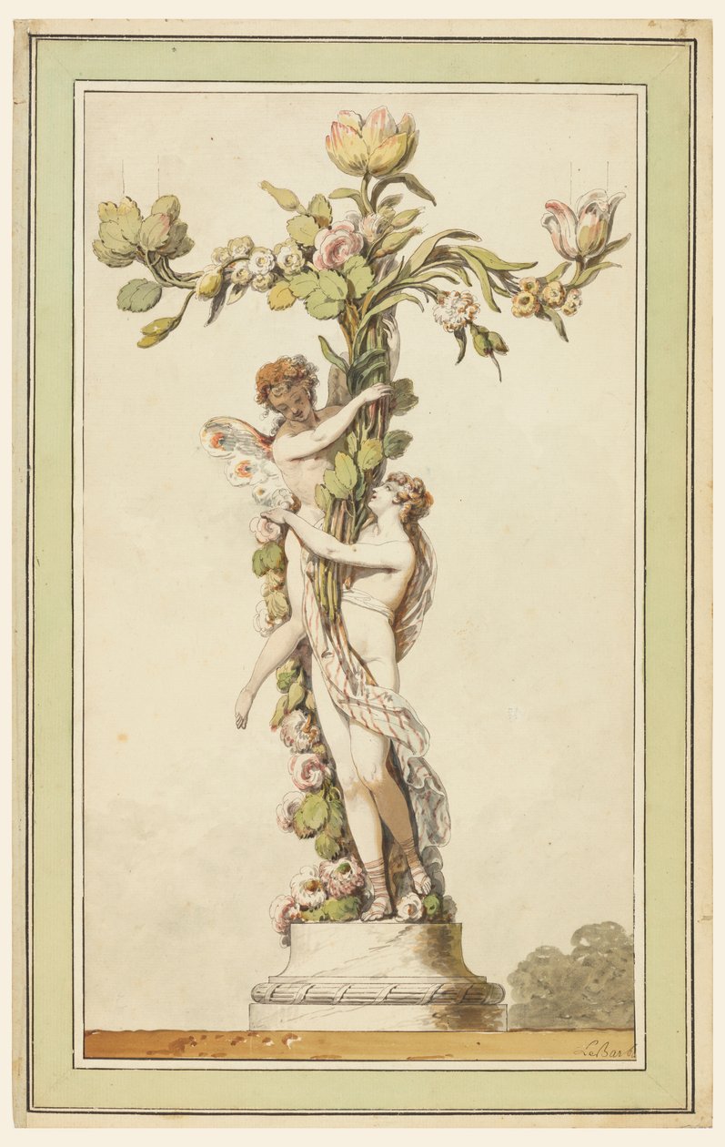 Porselen Şamdan Tasarımı by Jean Jacques Francois Le Barbier
