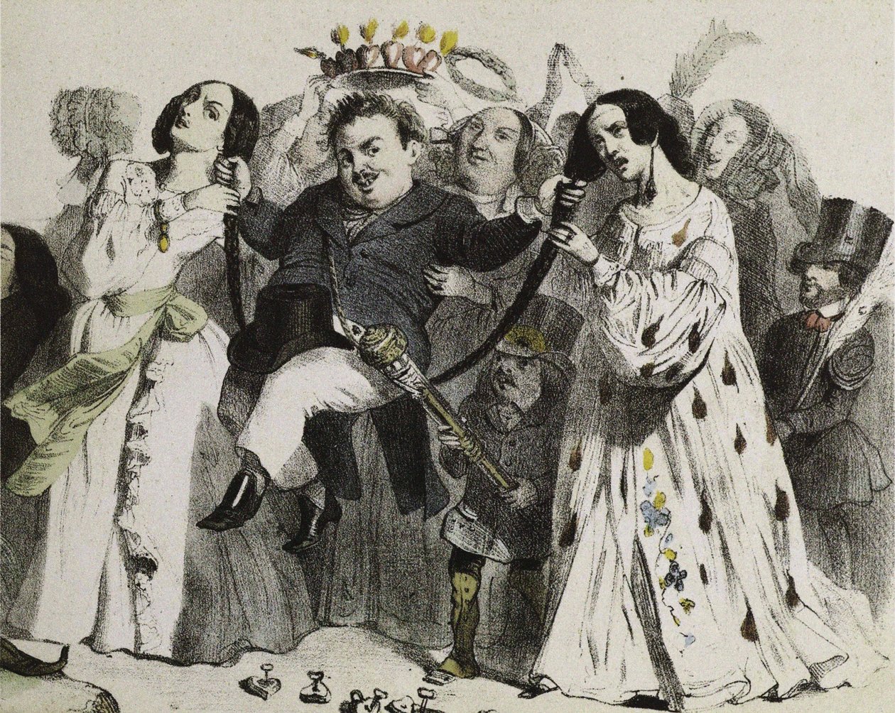 Yazarlarımızın en üretkeni, kadınlar tarafından desteklenen ve taçlandırılan Honoré de Balzac, 1839. by Jean Jacques Grandville