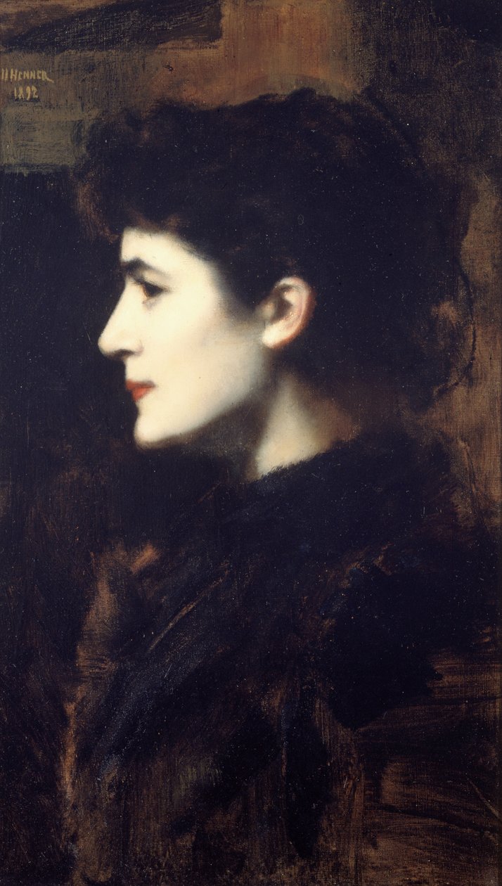 Germaine Dawis 1857-1927, 1892 olarak bilinen Eugenie-Marie Gadiffet-Caillard. by Jean Jacques Henner