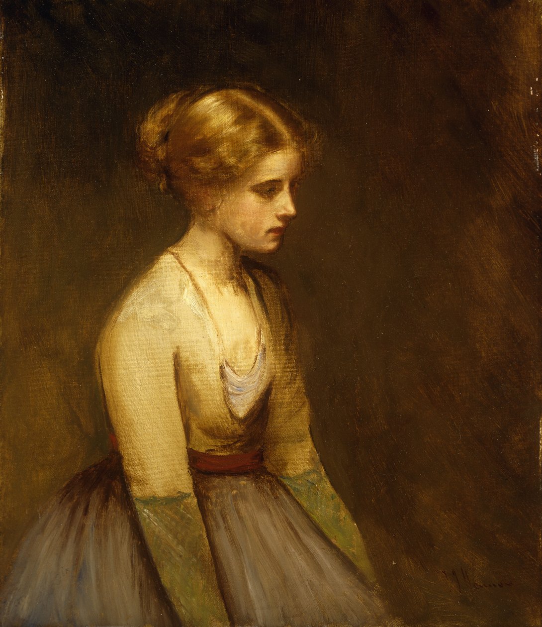 Sarı saçlı bir güzelliğin incelenmesi by Jean Jacques Henner