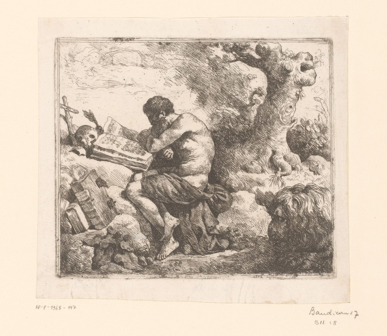 Jerome ve Aslan by Jean Jacques II Lagrenee