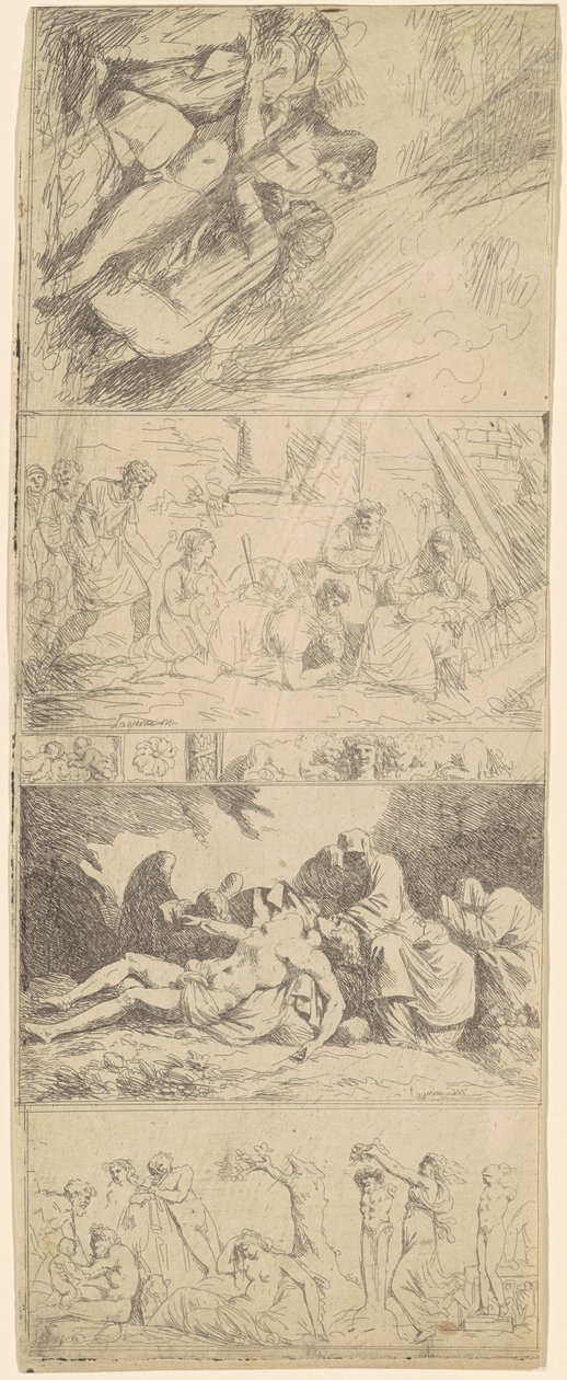 Dört Dini ve Seküler Kompozisyon by Jean Jacques Lagrenée II