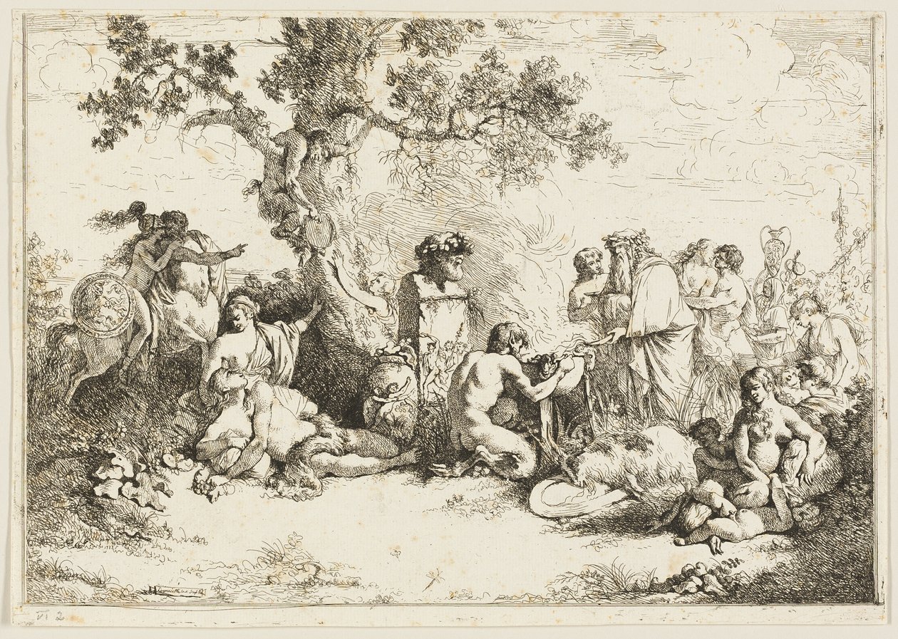 Tanrı Pan'a kurban by Jean Jacques Lagrenee