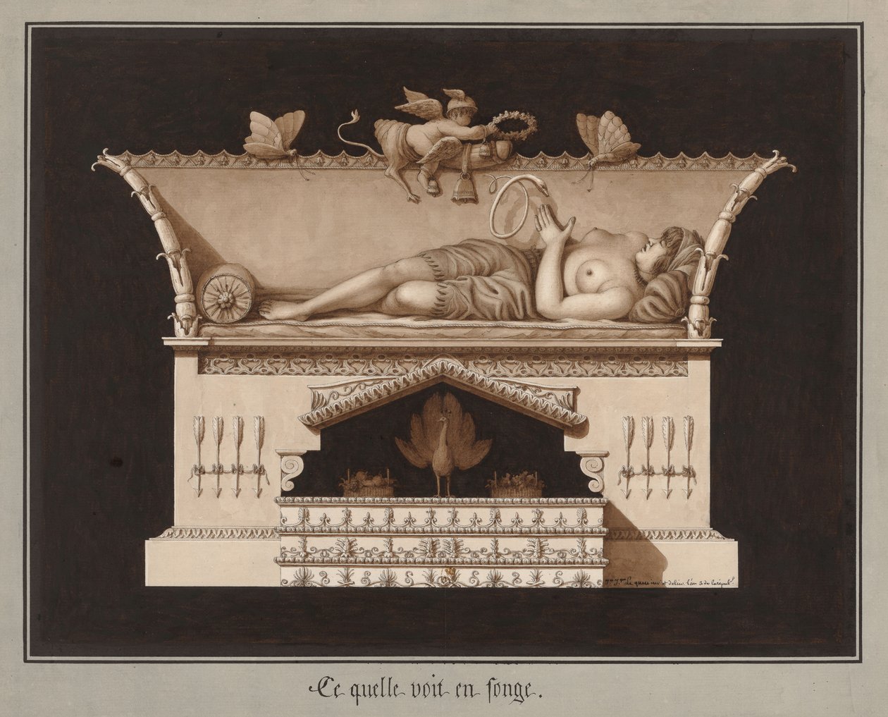 Bir rüyada gördüğü şey, yaklaşık 1794. by Jean Jacques Lequeu