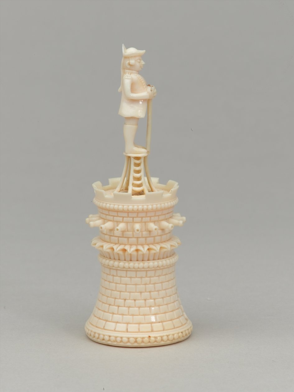 Beyaz kale, satranç taşı, Hindistan, 1820 dolaylarında by Jean Jacques Scherrer