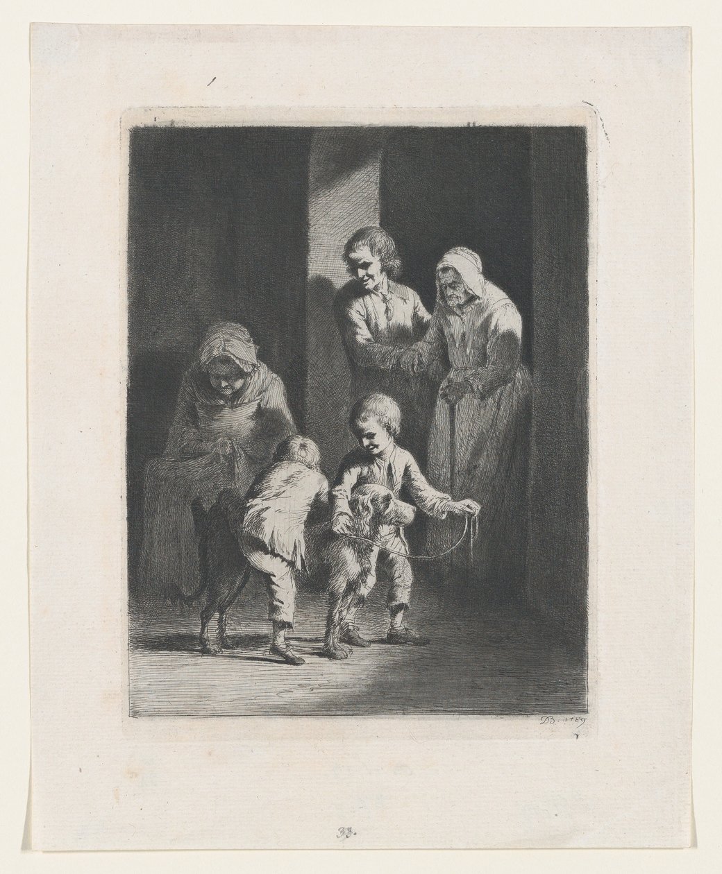 Köpekle Oynayan Çocuklar, 1789. by Jean Jacques de Boissieu