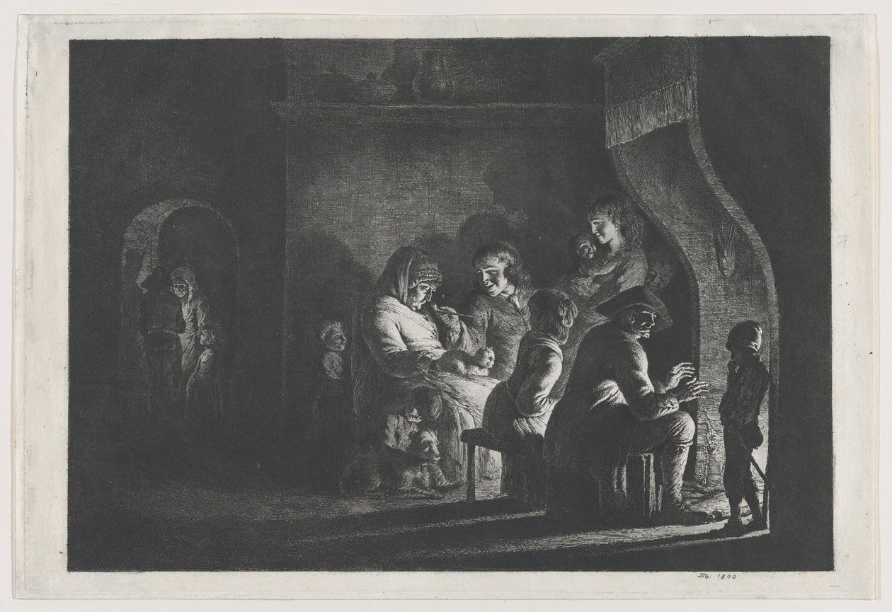 Köyde Akşam, 1800. by Jean Jacques de Boissieu