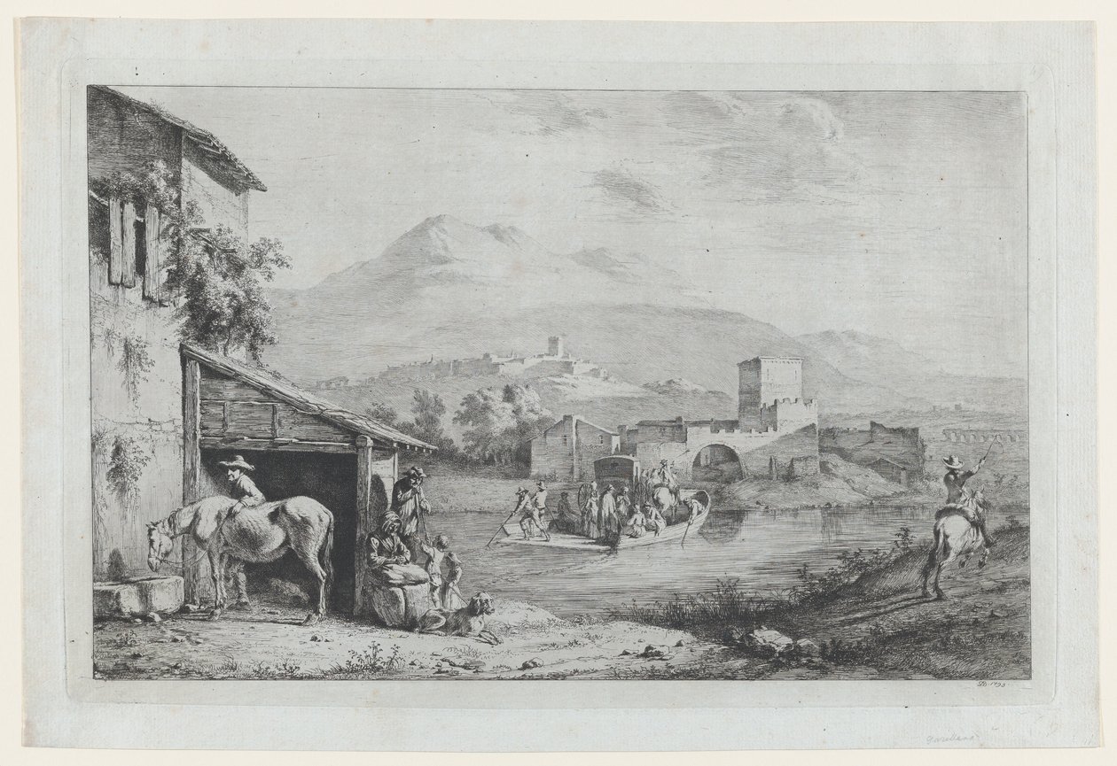 Garigliano Geçidi İtalya, 1793. by Jean Jacques de Boissieu