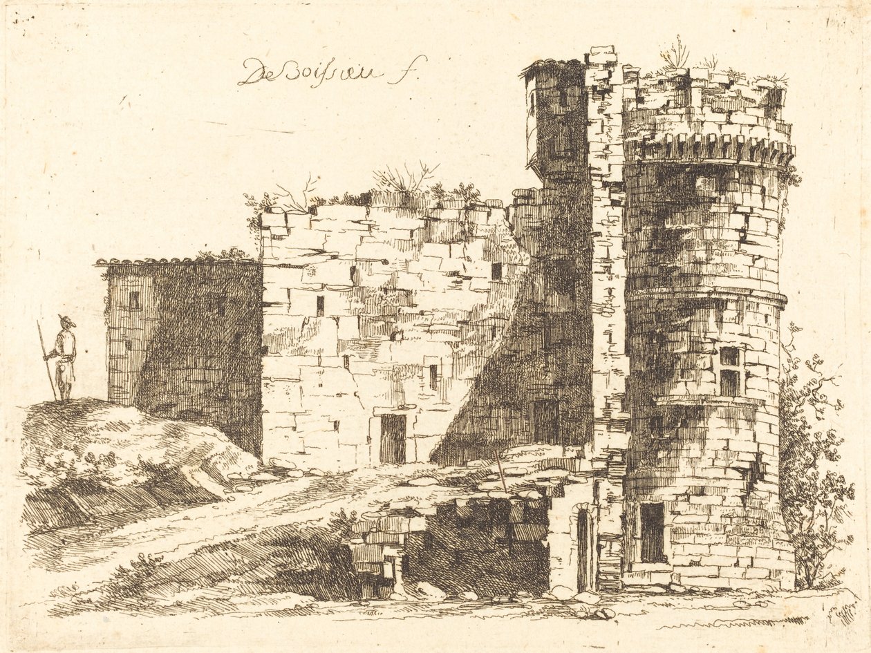 Chateau Saint-Chamond, Loire kalıntıları by Jean Jacques de Boissieu