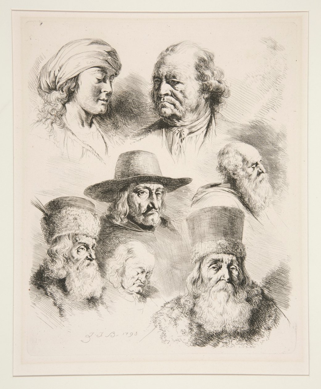 Yedi Portre kafaları by Jean Jacques de Boissieu