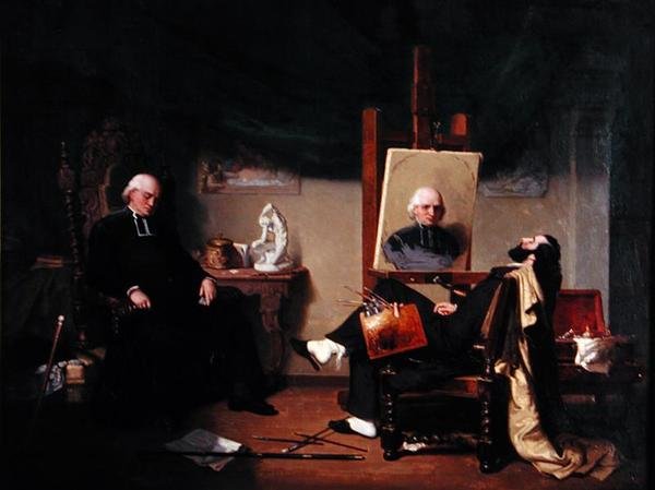 Ressam ve modeli (tuval üzerine yağlı boya) by Jean Jalabert