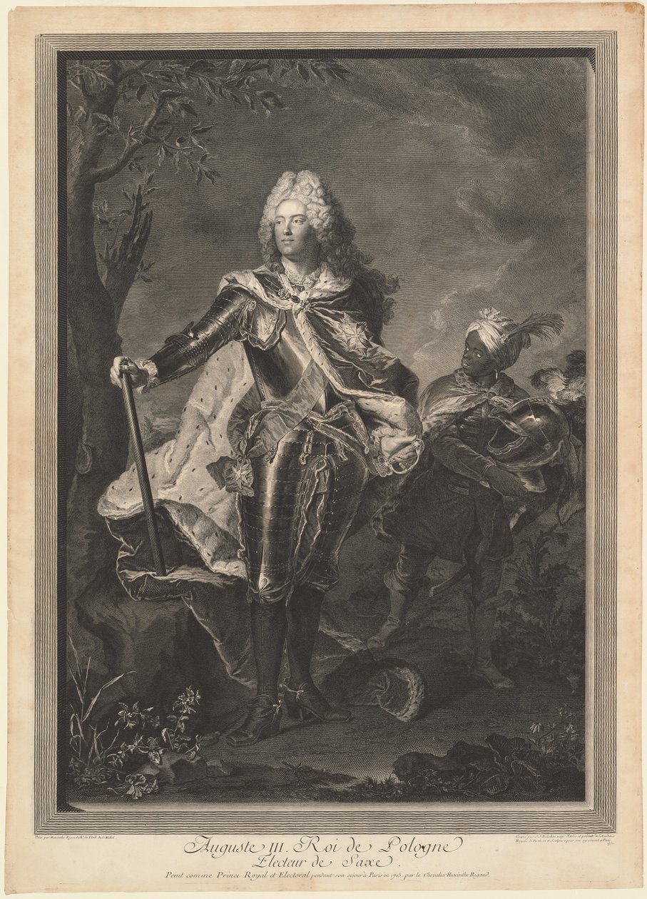 Ağustos III. Polonya Kralı by Jean Joseph Balechou after Hyacinthe Rigaud