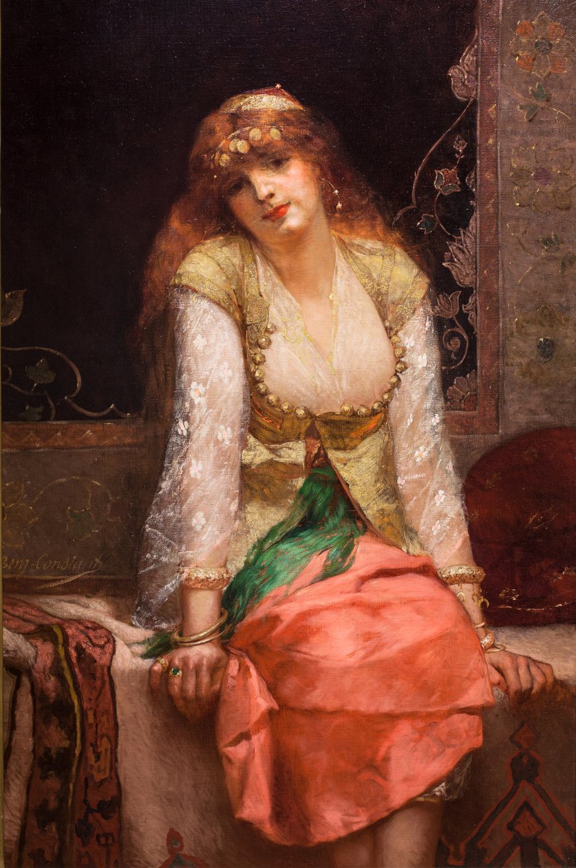 Oryantal Güzellik, 1880 öncesi veya civarı (Tuval üzerine yağlıboya) by Jean Joseph Benjamin Constant