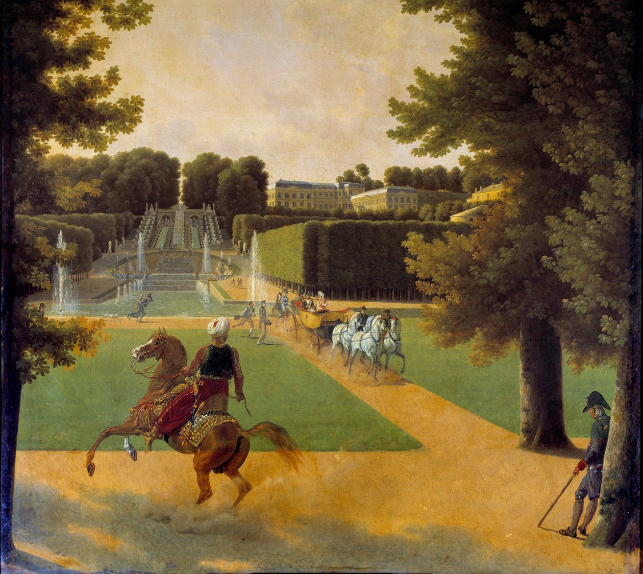 Joseph Bidault (1758-1846) 1808 Paris, Musee Marmottan tarafından Saint Cloud Painting parkta yürüyüş by Jean Joseph Bidault
