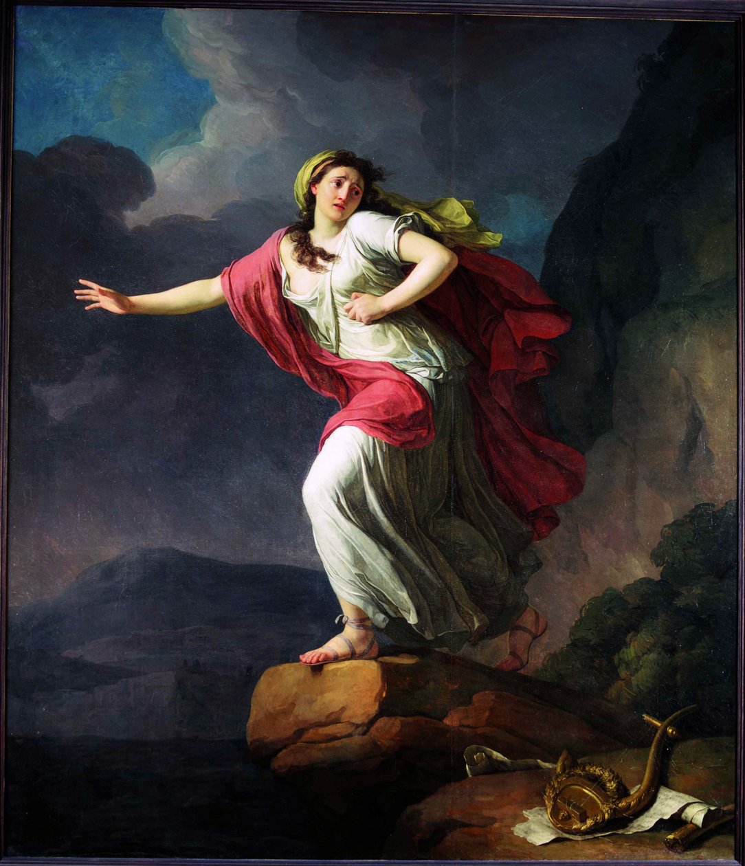 Sappho kendini denize atıyor, 1791. by Jean Joseph Taillasson
