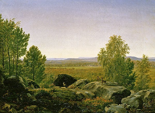 Şafakta manzara (tuval üzerine yağlı boya) by Jean Joseph Xavier Bidauld