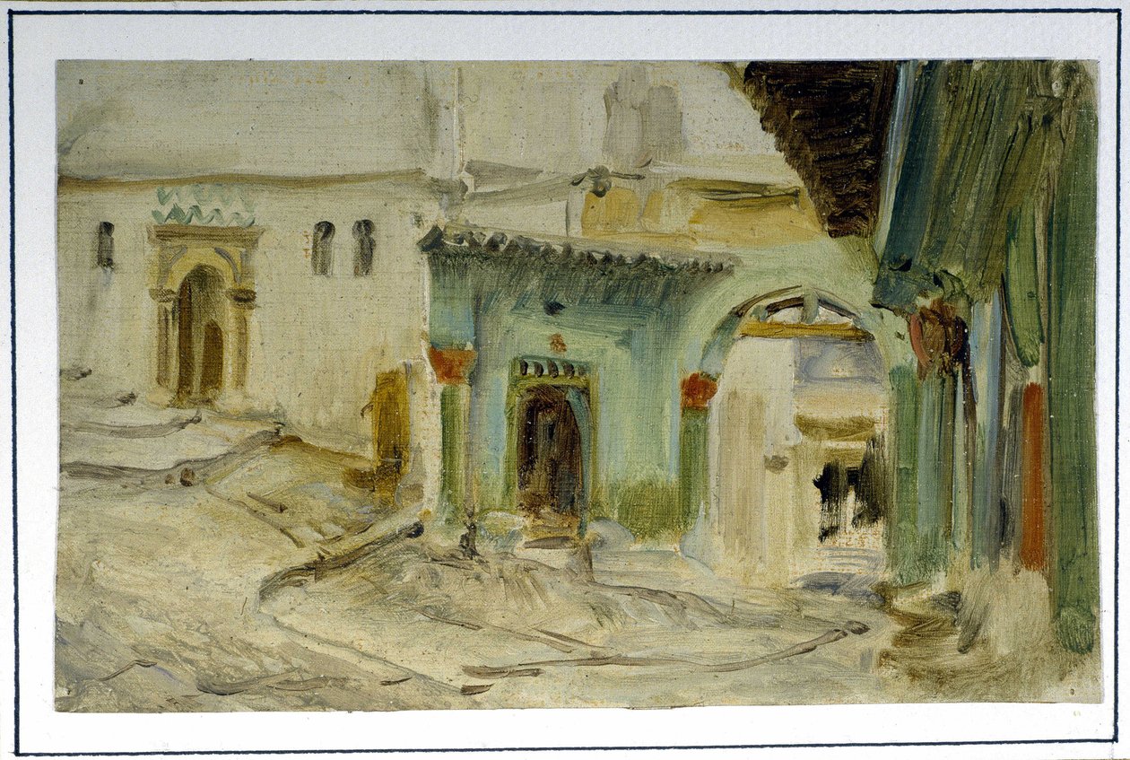 “De Fromentin” adlı kafe, Cezayir, Lecomte du Nouy (1842 - 1923), 19. yüzyıl sonu by Jean Jules Antoine Lecomte du Nouy