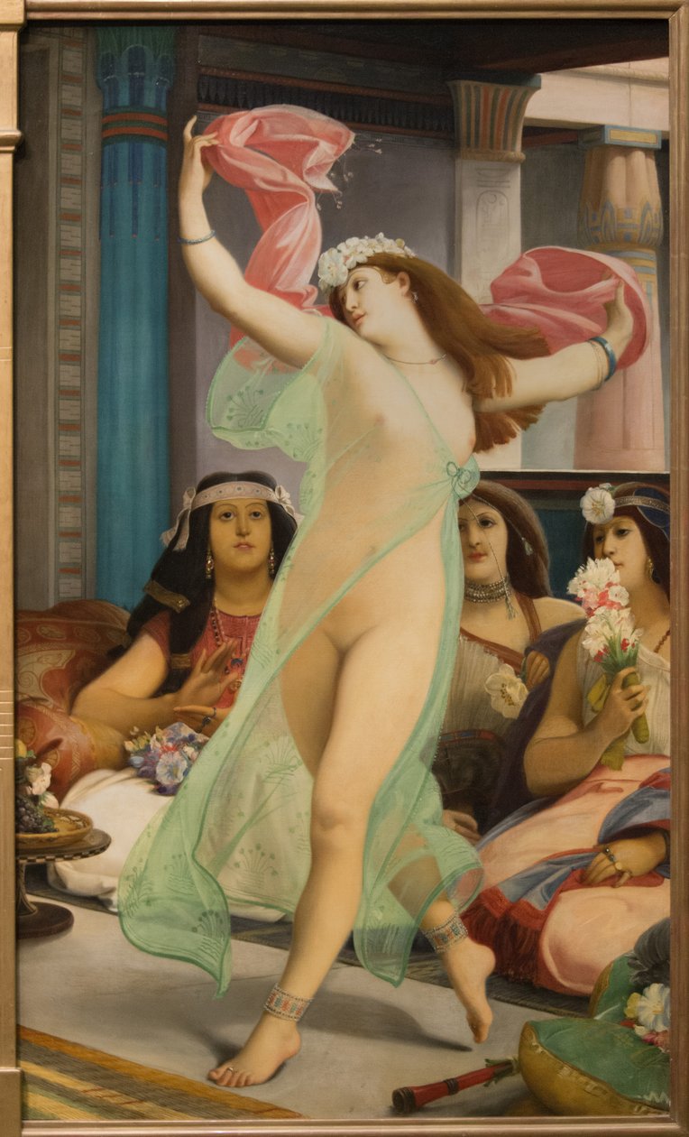 Bir haremde oryantal dansçı by Jean Jules Antoine Lecomte du Nouy