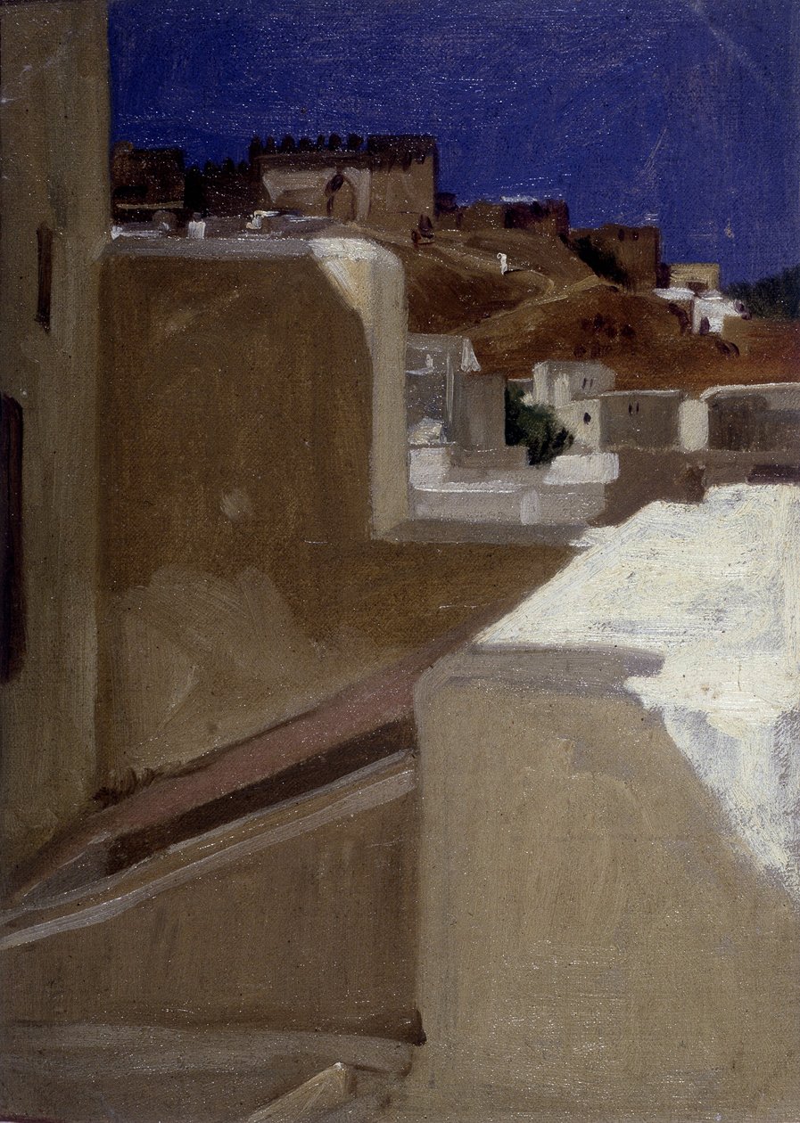 Lecomte du Nouy (1842-1923), Tanca tarafından terasımdan kasbahın (kasbah) görünümü by Jean Jules Antoine Lecomte du Nouy