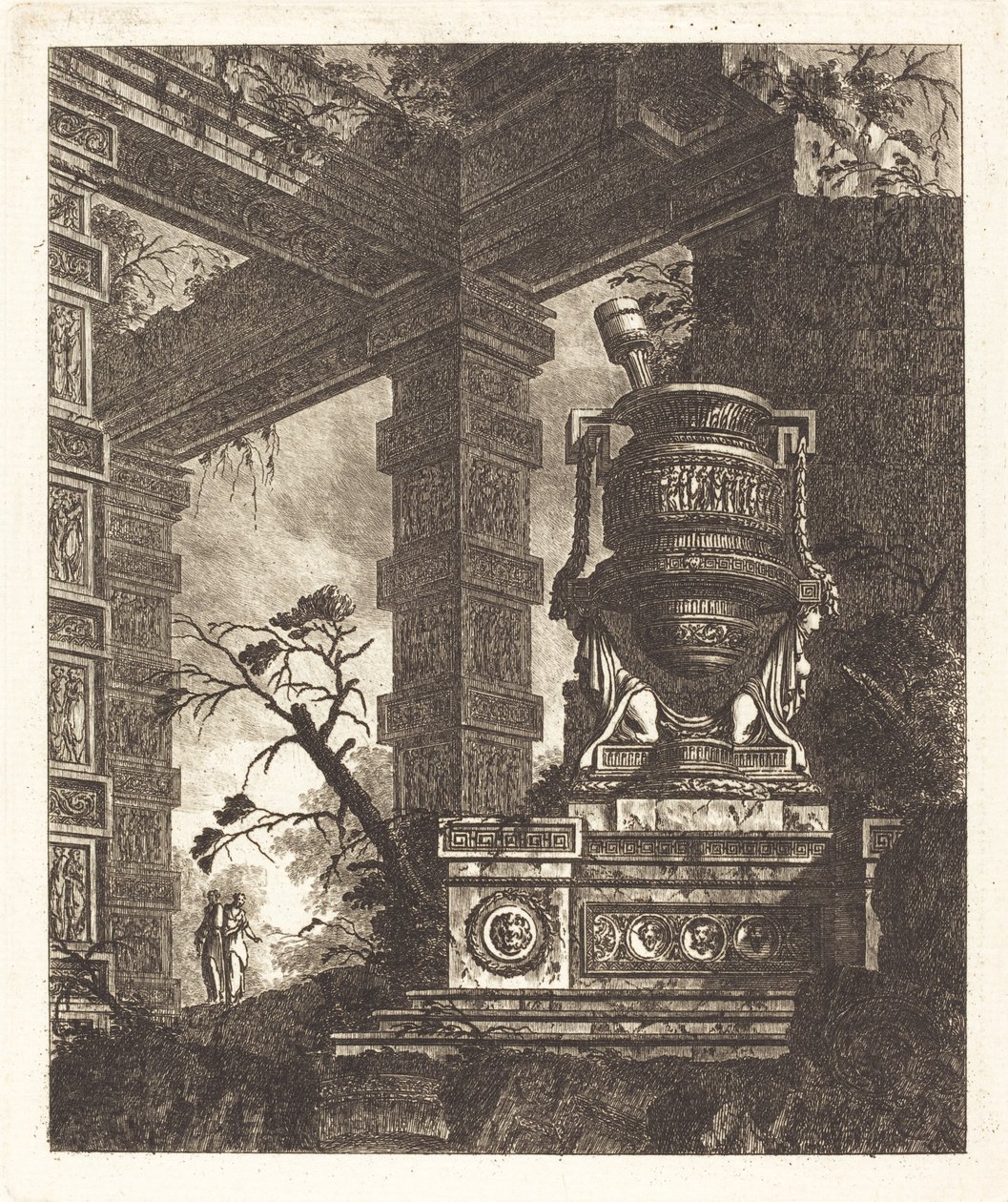 İki Sfenks Destekli Vazo by Jean Laurent Legeay