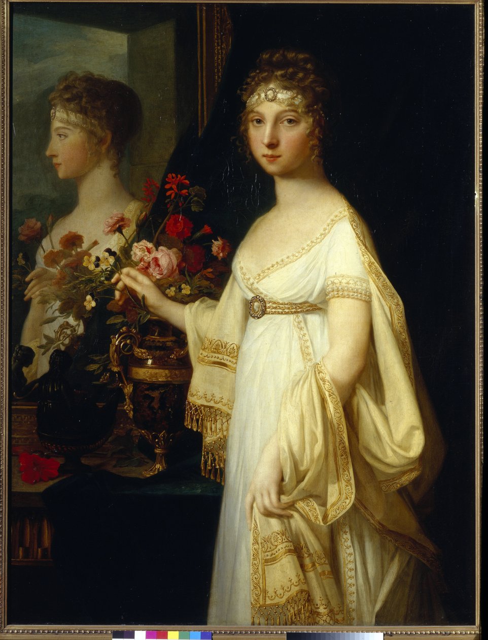 Rusya İmparatoriçesi Elisabeth Alexeievna, Baden Prensesi Louise Augusta (1779-1826) (İmparatoriçe Elizabeth Alexeievna, Baden Prensesi Louise - Boyama Jean Laurent Monnier (1743/46-1808), tuval üzerine yağlı boya (130.5x99 cm) by Jean Laurent Monnier