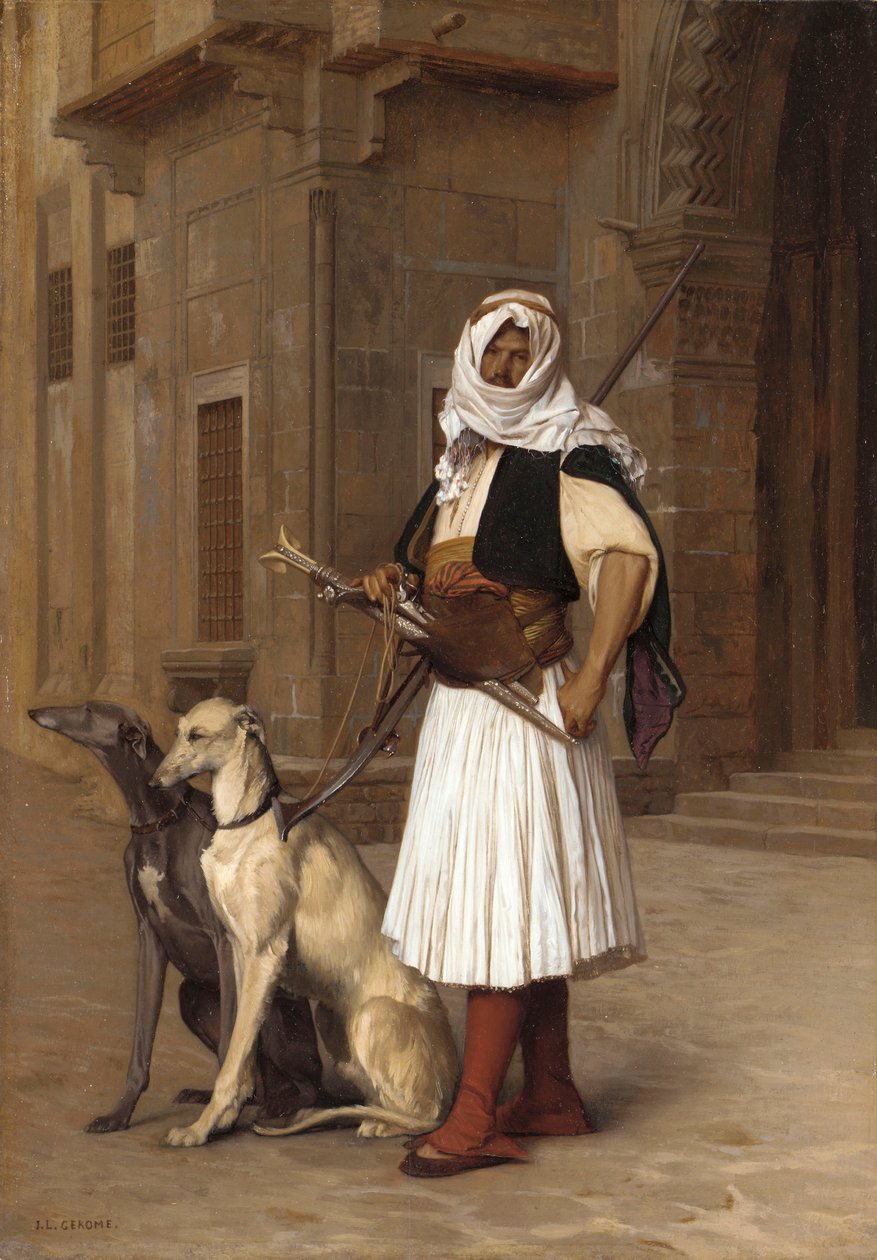 İki Taç Köpekli Anaut, 1867 by Jean Leon Gerome