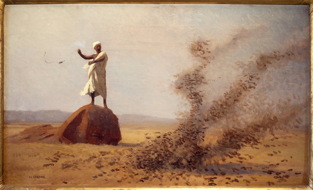 Arapların toygar korkusu. (Bitmemiş tablo). Jean Leon Gerome (1824-1904), tuval üzerine yağlı boya, 1900 dolayları. 20. yüzyılın başlarında Fransız sanatı, oryantalizm. Vesoul Müzesi. by Jean Leon Gerome