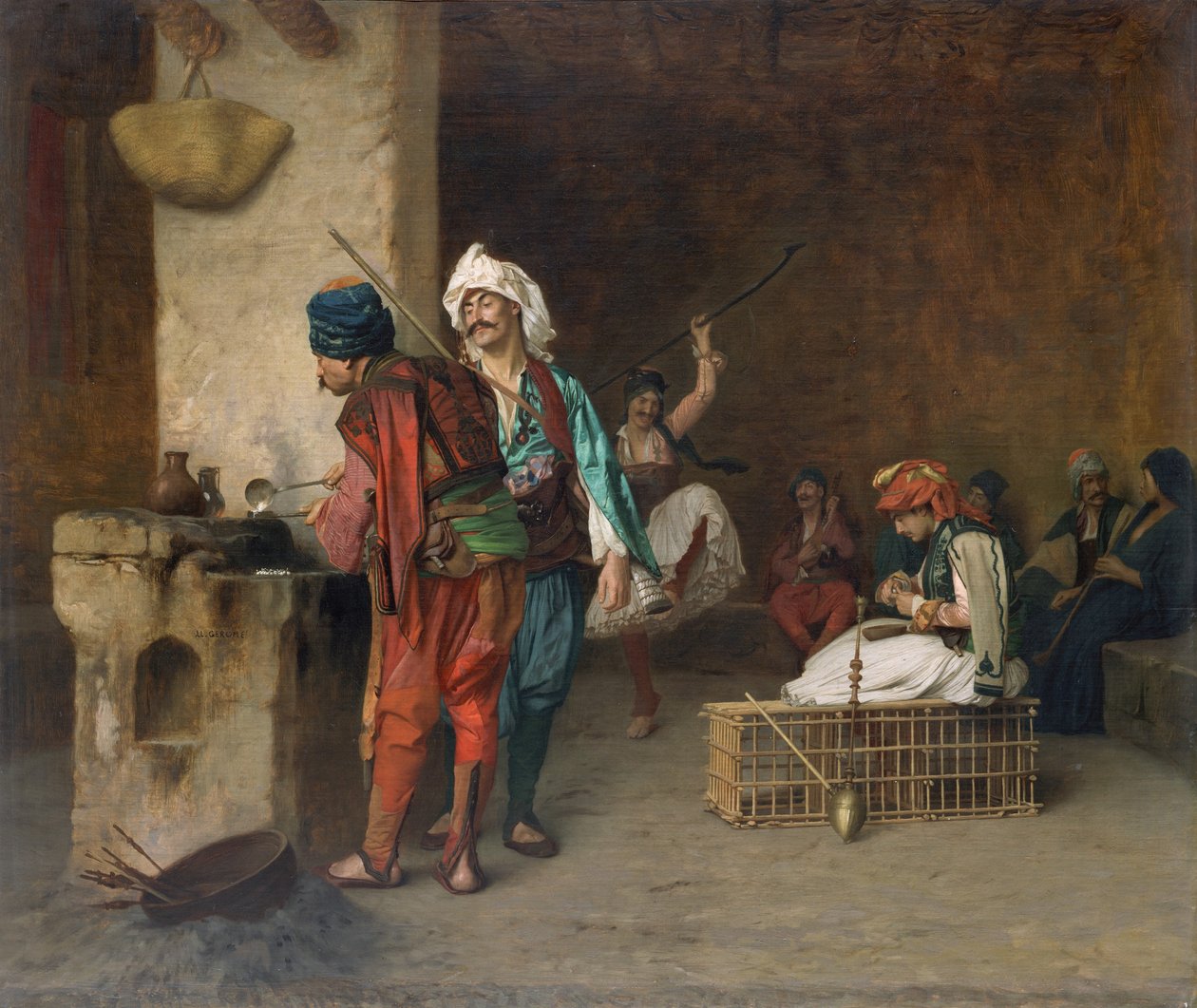 Cafe House, Kahire Döküm Mermileri, 1884 veya öncesi. by Jean Leon Gerome