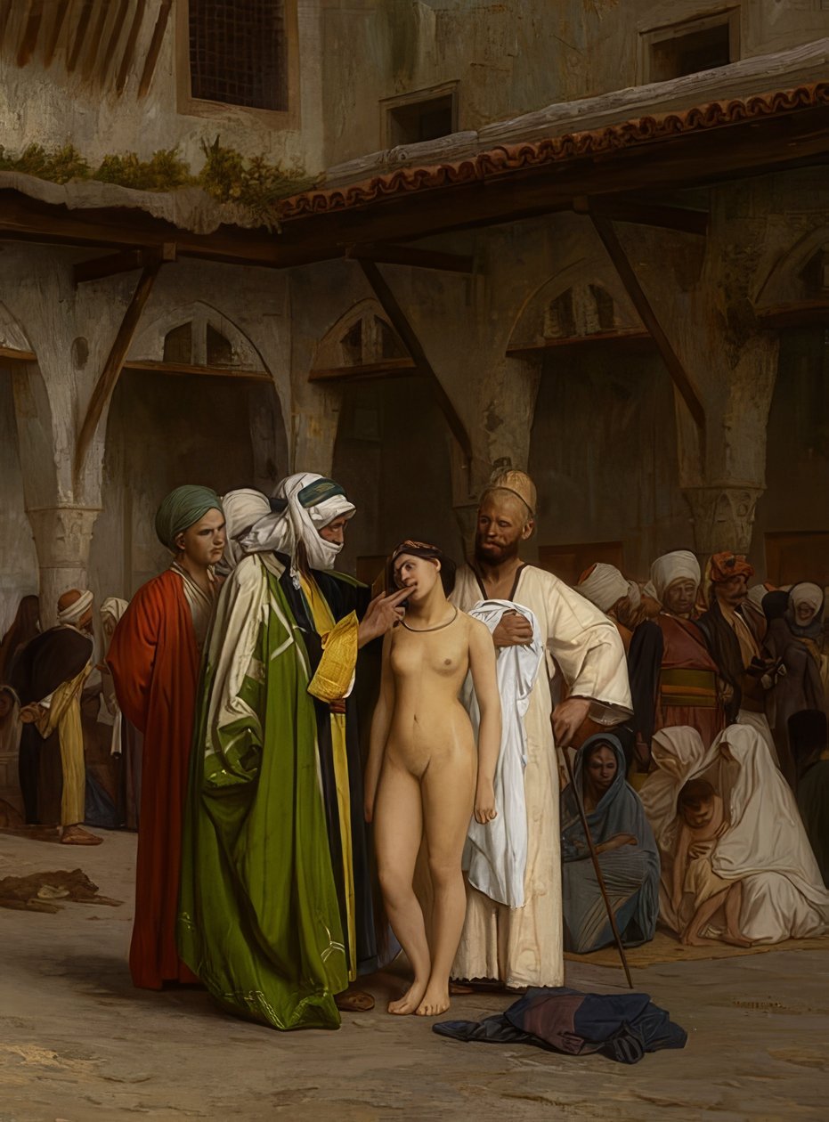 Köle pazarı. yaklaşık 1867 by Jean Leon Gerome