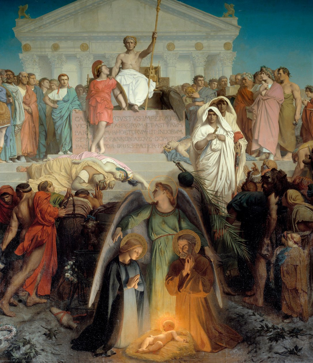 Detay: Augustus yüzyılı, merkezi detay: nativite. Jean Leon Gerome