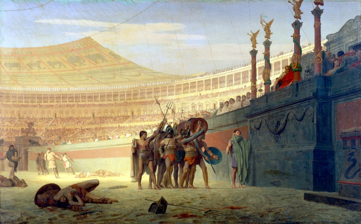 Yüce Sezar! Ölmek üzere olan bizler, sizi selamlıyoruz, 19. yüzyıl by Jean Leon Gerome